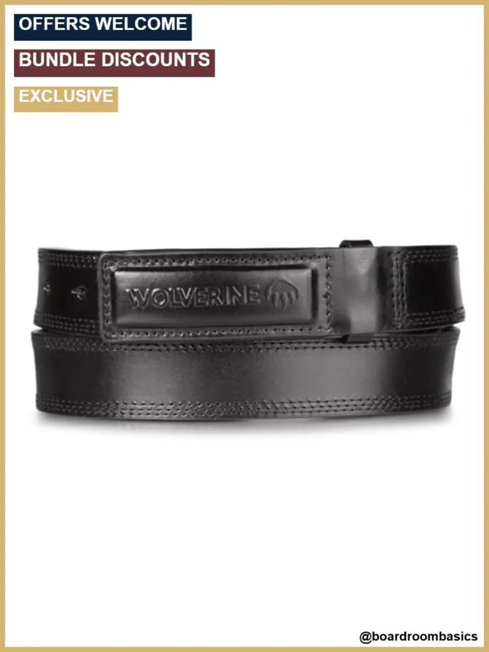 Genuine Full Grain Leather Belt with Padded Buckle for Work & Tactical Use